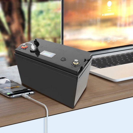 Lifepo4 deep cycle battery 5V USB Charger and LCD Capacity Display